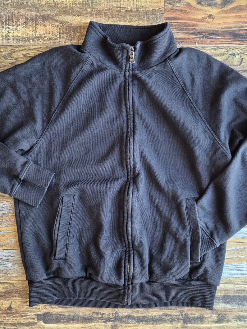 DOLCE & GABBANA Staff Made in Italy French Terry Zip-Up Jacket Cotton Black